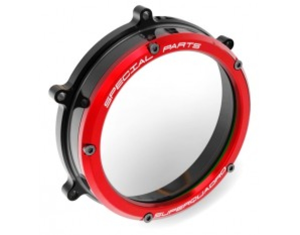 Kupplungsdeckel mit Sichtfenster schwarz/rot 959/1199/1299